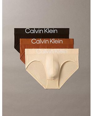 Calvin Klein 3 Pack Hip Briefs Ultra Soft Cotton Lyocell - Grey