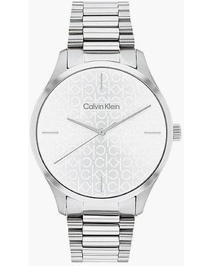 Calvin Klein Reloj de pulsera con monograma - Gris