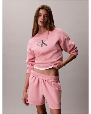 Calvin Klein Calvin Klein Monologo Fleece Relaxed Sweatshirt - Pink