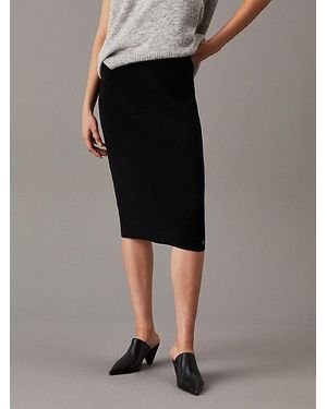 Calvin Klein Bleistiftrock Aus Baumwollstrick - Schwarz