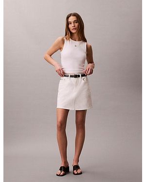 Calvin Klein Jeans Denim Mini Skirt - Pink