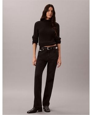 Calvin Klein Calvin Klein High Rise Straight Jeans - Black