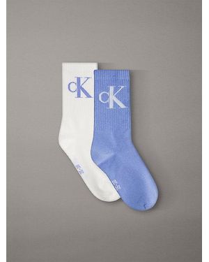Calvin Klein 2-Pack Crewsokken Van Zachte Katoenstretch - Blauw