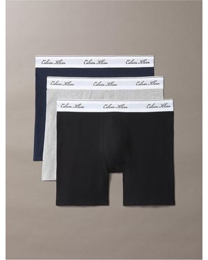 Calvin Klein Icon Cotton Stretch Script 3-Pack Boxer Brief - Multicolor