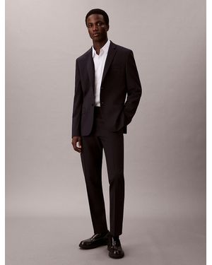 Calvin Klein Slim Wool Stretch Blazer - Brown