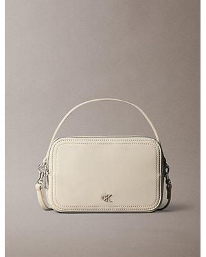 Calvin Klein Monogram Logo Crossbody Camera Bag - Natural