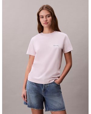 Calvin Klein 2 Pack Cotton Monogram T-Shirts - Multicolour