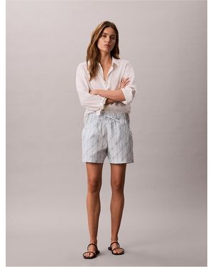Calvin Klein Calvin Klein Cotton Poplin Printed Shorts - Multicolor