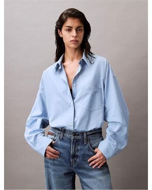 Calvin Klein Viscose Blend Relaxed Button-Up Shirt - Multicolor