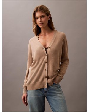 Calvin Klein Cashmere Cardigan - Brown