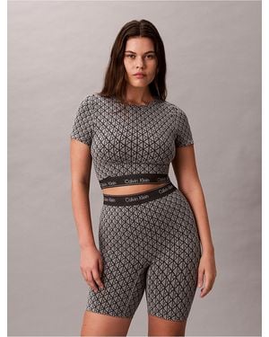 Calvin Klein Icon Shapewear Short Sleeve Top - Gray