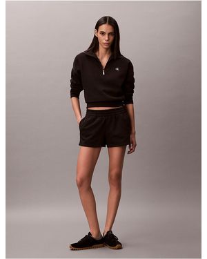Calvin Klein Archive Logo Fleece Shorts - Brown