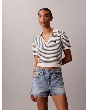 Calvin Klein Polo a rayas - Gris