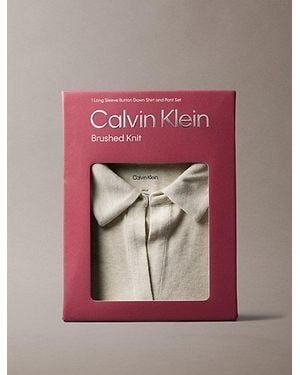 Calvin Klein Pyjamaset Van Geborsteld Jersey - Roze
