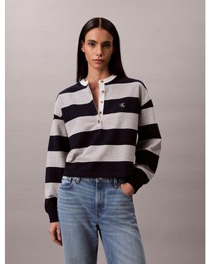 Calvin Klein Varsity Stripe Henley Top - Multicolour