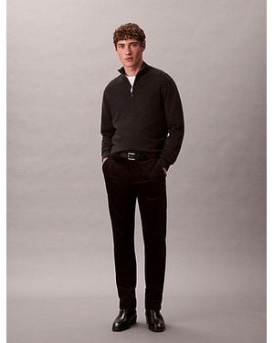 Calvin Klein Slim Moleskin Trousers - Black
