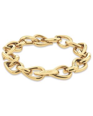 Calvin Klein Sculptured Drops Chain Link Bracelet - Metallic