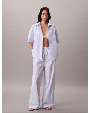 Calvin Klein Cotton Poplin Pants - Purple