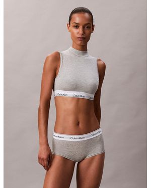 Calvin Klein Lightly Lined Mockneck Bralette - Grey
