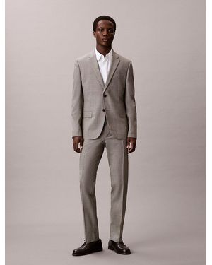 Calvin Klein Pantaloni Slim Pied De Poule - Neutro