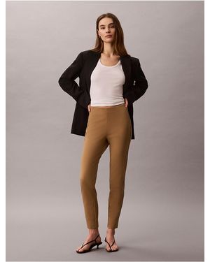 Calvin Klein Ponte Skinny Fit Pants - Brown