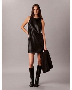 Calvin Klein Jeans Faux Leather Mini Dress - Black