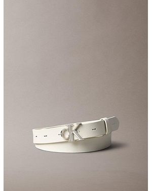 Calvin Klein Leather Monogram Logo Belt - Multicolour