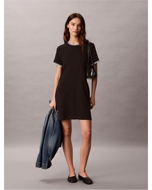 Calvin Klein Calvin Klein Tipping Stripe T-Shirt Dress - Black