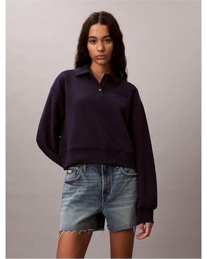 Calvin Klein Calvin Klein Relaxed Ck Polo Sweatshirt - Blue