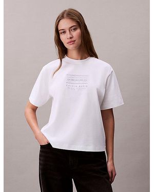 Calvin Klein Jeans Relaxed Embroidered Logo T-Shirt - White