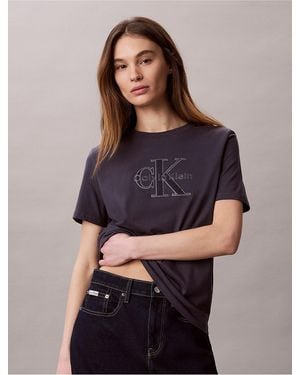 Calvin Klein Calvin Klein Baby Terry Monologo Graphic Tee - Purple