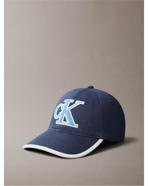 Calvin Klein Textured Monogram Baseball Cap - Blue
