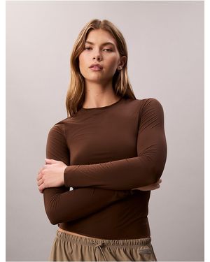 Calvin Klein Calvin Klein Nylon Stretch Slim T-Shirt - Brown