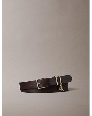 Calvin Klein Leather Signature Logo Charm Belt - Multicolour