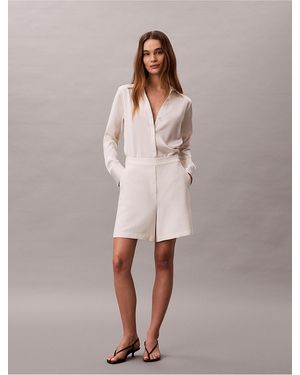 Calvin Klein Relaxed Textured Knit Shorts - Pink