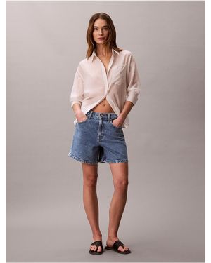 Calvin Klein Calvin Klein Denim A-Line Shorts - Blue