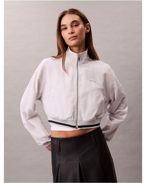 Calvin Klein Calvin Klein Woven Cropped Relaxed Track Jacket - Multicolor