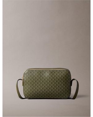 Calvin Klein Allover Emblem Logo Camera Bag - Green