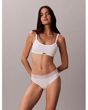 Calvin Klein Lightly Lined Bralette Icon Stretch Lace - Brown