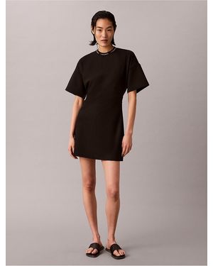 Calvin Klein Milano Jersey Draped T-Shirt Dress - Brown