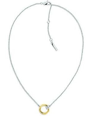 Calvin Klein Collar con colgante de anillo de dos tonos - Blanco