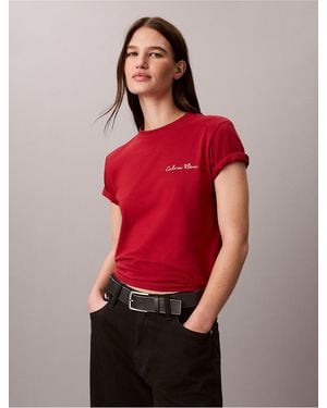 Calvin Klein Calvin Klein Classic Script Logo Tee - Red
