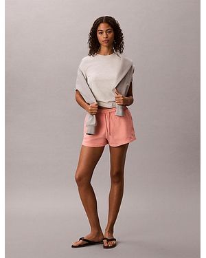 Calvin Klein Jeans Washed Cotton Terry Jogger Shorts - Pink