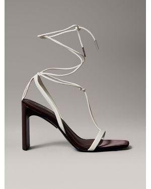 Calvin Klein Soft Leather Slingback Court Shoes - Grey