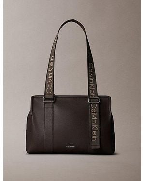 Calvin Klein Logo Strap Tote Bag - Grey