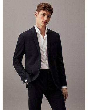 Calvin Klein Wool Suit Blazer - Blue
