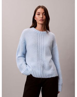 Calvin Klein Pull En Tissu Mélangé Et Brossé - Blanc