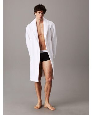 Calvin Klein Cotton Terry Bathrobe - Grey