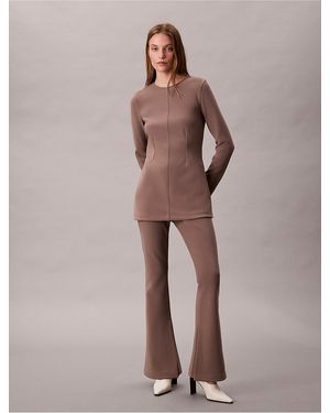 Calvin Klein Tailored Knit Flared Pull-On Pants - Multicolor