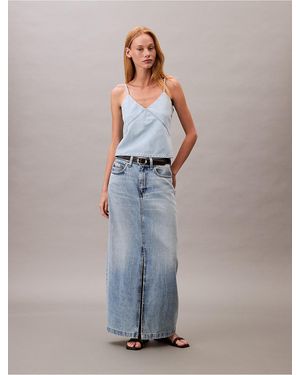 Calvin Klein Denim Maxi Skirt - Blue